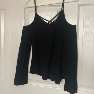 Long sleeve cold shoulder top